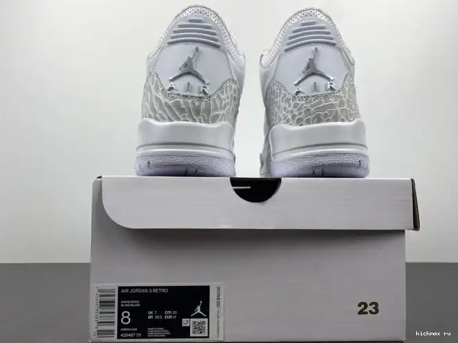 Rep Kickmax 429487-111 'Triple Jordan PS Retro White' 3 Air 0430